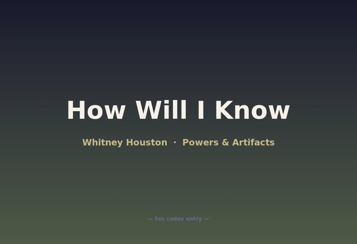 How Will I Know